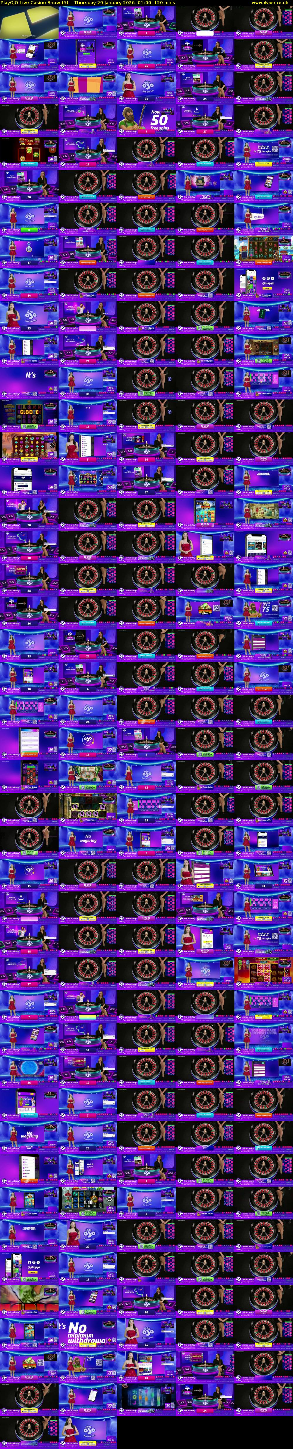 PlayOJO Live Casino Show (5) Thursday 29 January 2026 01:00 - 03:00