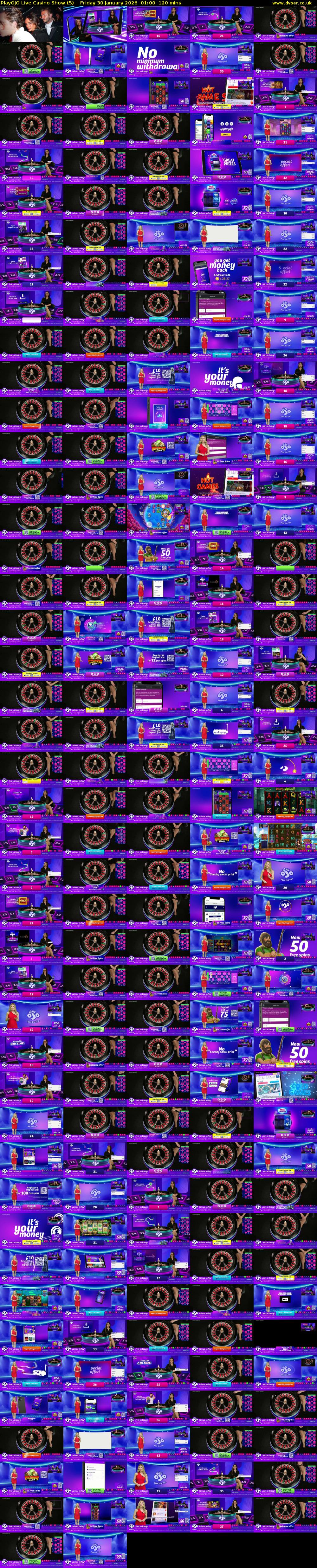 PlayOJO Live Casino Show (5) Friday 30 January 2026 01:00 - 03:00