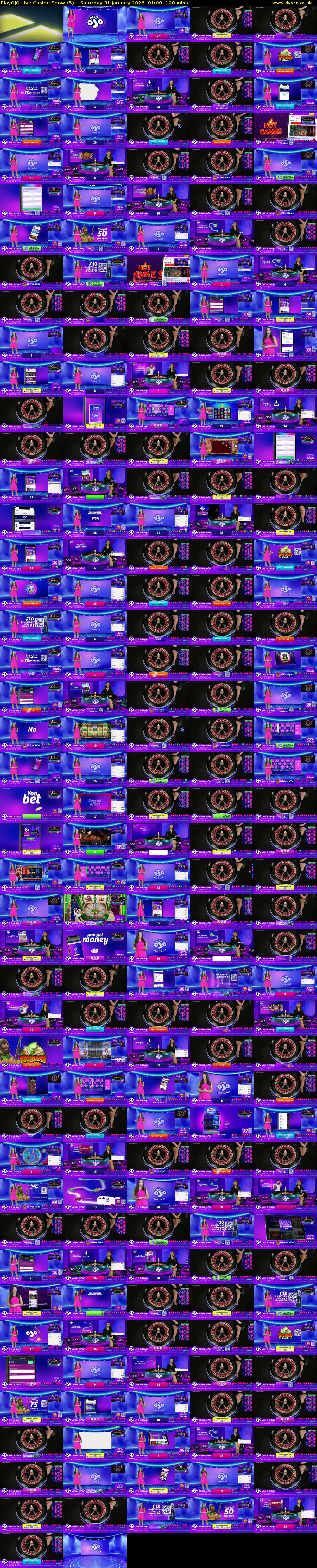 PlayOJO Live Casino Show (5) Saturday 31 January 2026 01:00 - 03:00