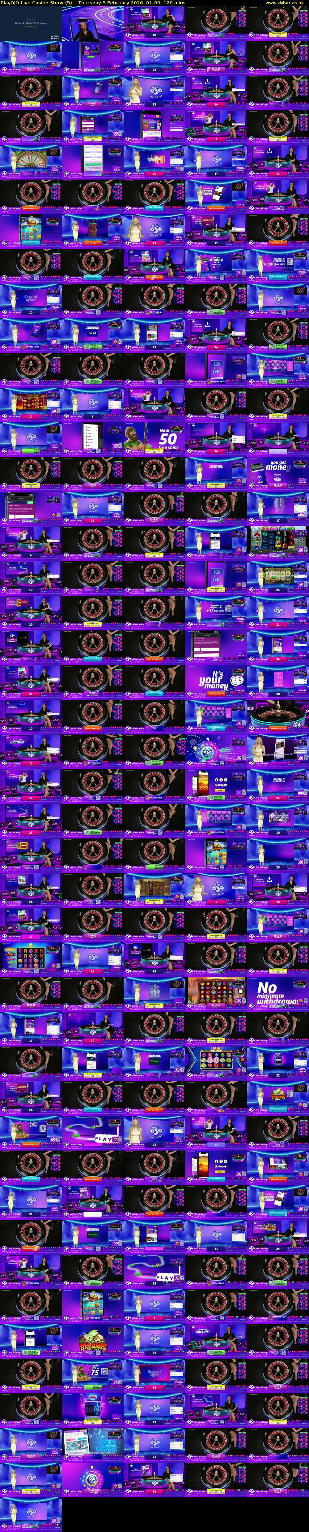 PlayOJO Live Casino Show (5) Thursday 5 February 2026 01:00 - 03:00