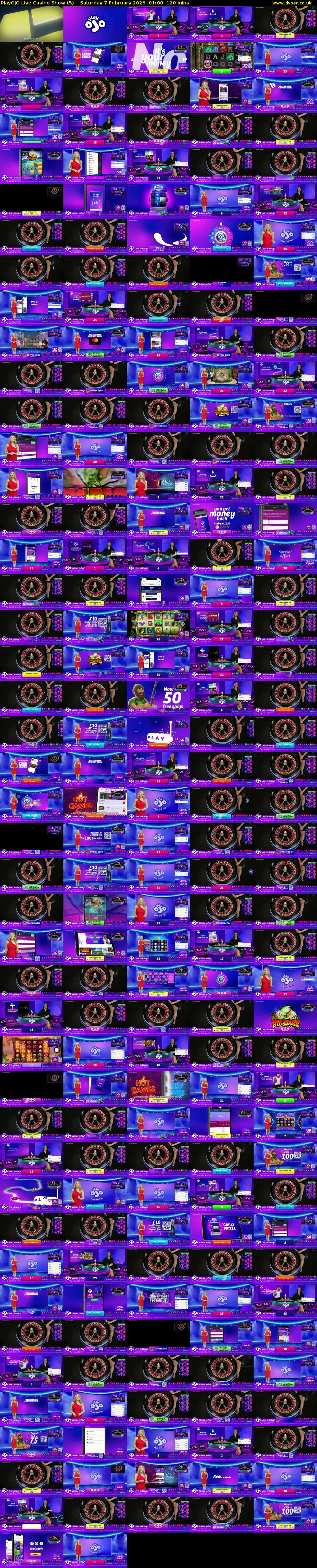 PlayOJO Live Casino Show (5) Saturday 7 February 2026 01:00 - 03:00