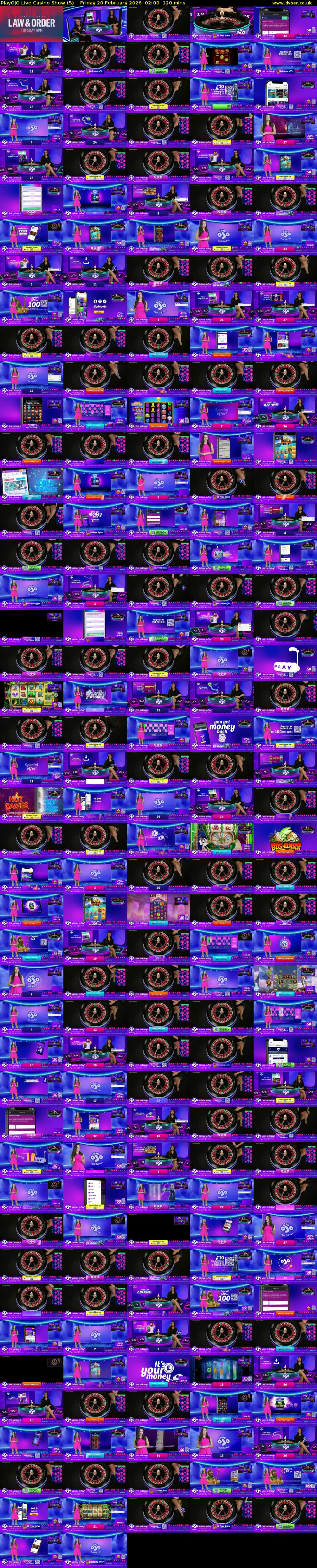 PlayOJO Live Casino Show (5) Friday 20 February 2026 02:00 - 04:00