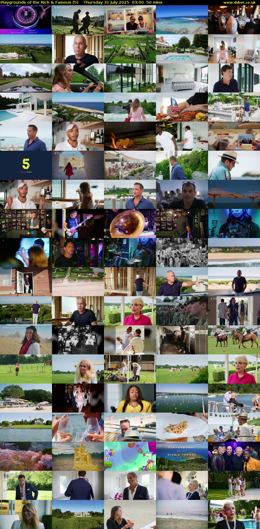 Playgrounds of the Rich & Famous (5) Thursday 31 July 2025 03:00 - 03:50