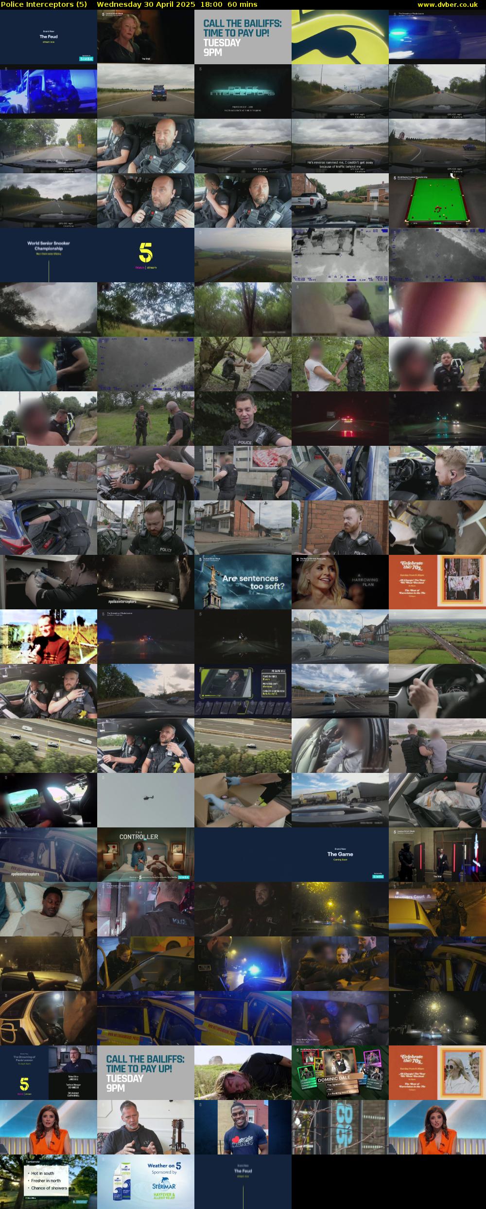 Police Interceptors (5) Wednesday 30 April 2025 18:00 - 19:00