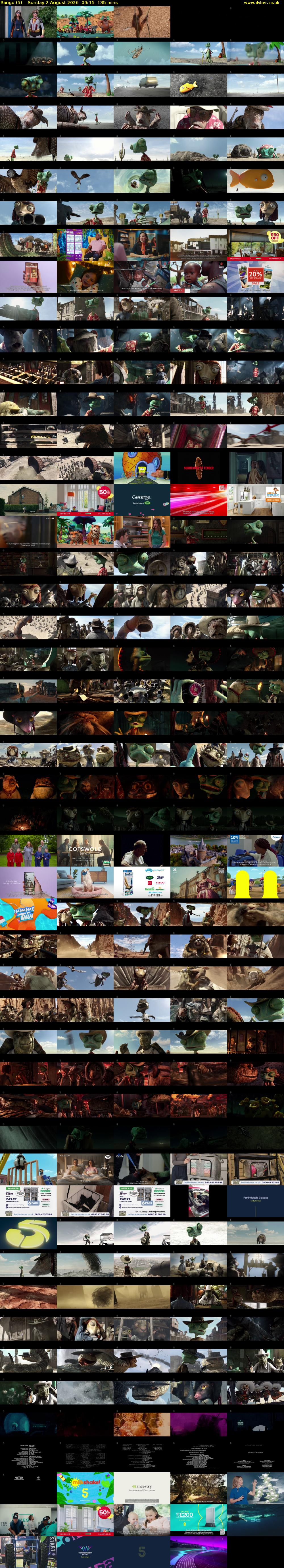 Rango (5) Sunday 2 August 2026 09:15 - 11:30