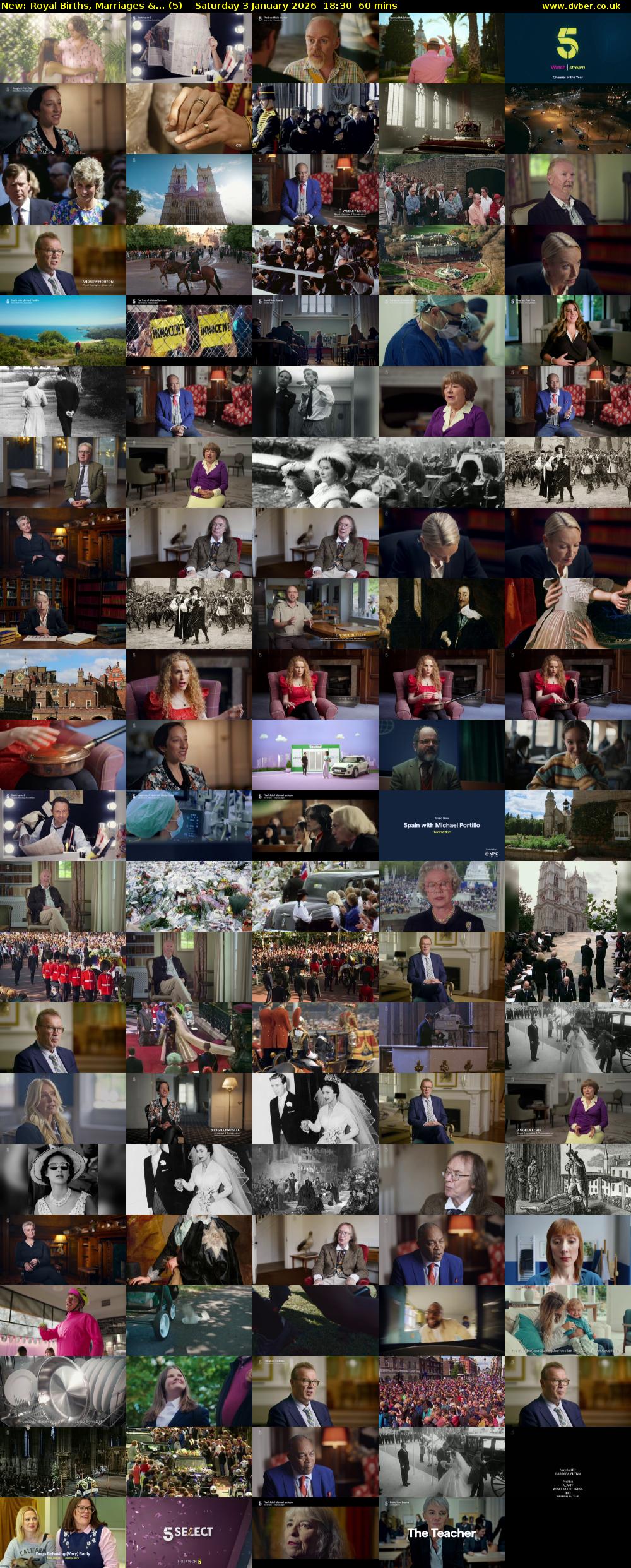 Royal Births, Marriages &... (5) Saturday 3 January 2026 18:30 - 19:30