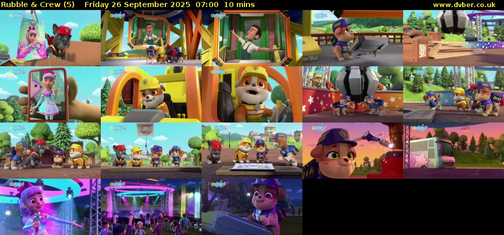Rubble & Crew (5) Friday 26 September 2025 07:00 - 07:10