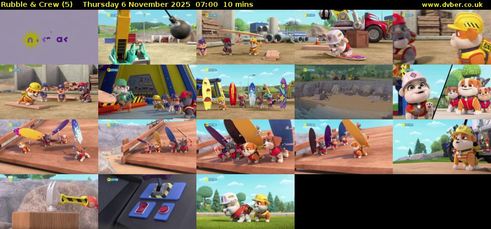 Rubble & Crew (5) Thursday 6 November 2025 07:00 - 07:10