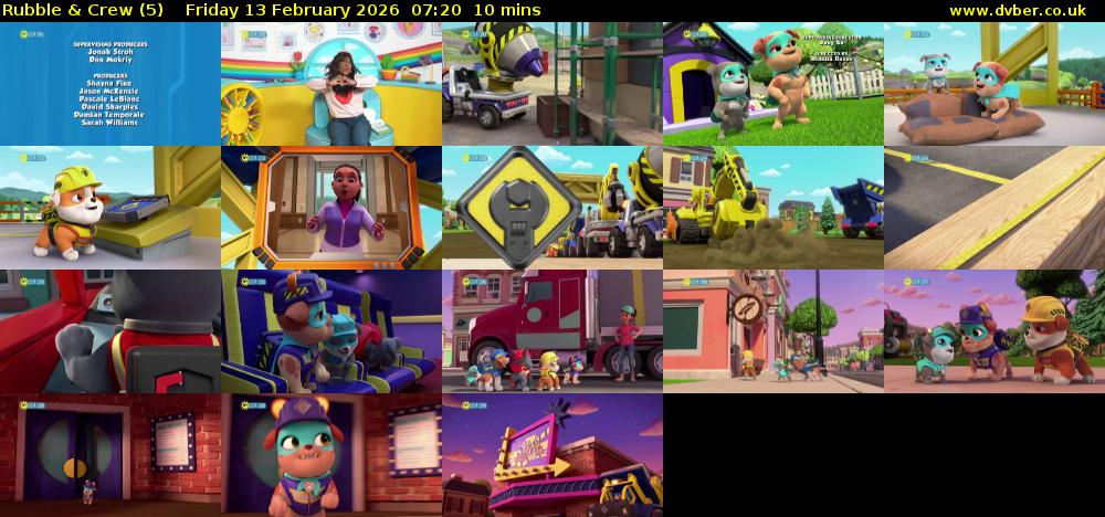 Rubble & Crew (5) Friday 13 February 2026 07:20 - 07:30