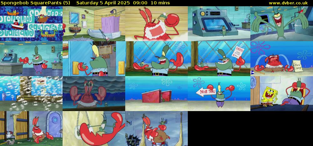 Spongebob SquarePants (5) Saturday 5 April 2025 09:00 - 09:10