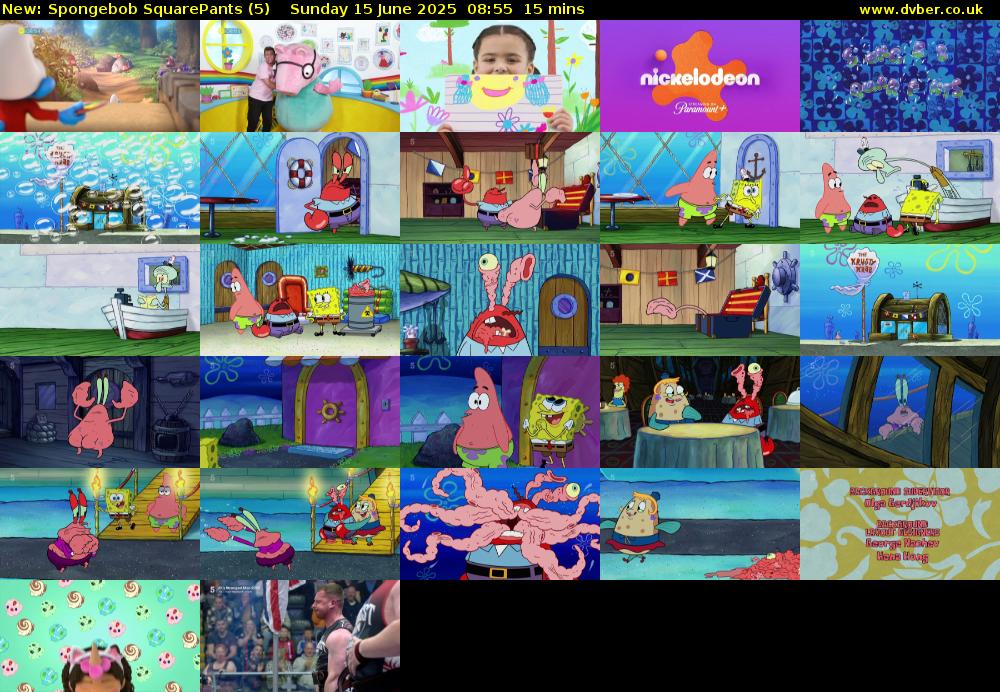 Spongebob SquarePants (5) Sunday 15 June 2025 08:55 - 09:10