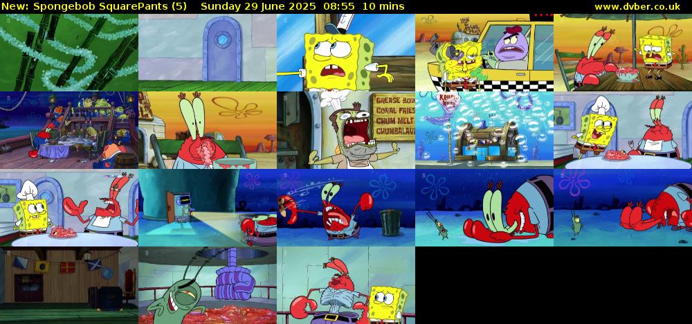 Spongebob SquarePants (5) Sunday 29 June 2025 08:55 - 09:05
