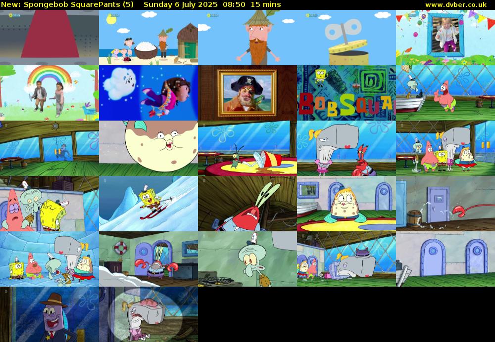 Spongebob SquarePants (5) Sunday 6 July 2025 08:50 - 09:05