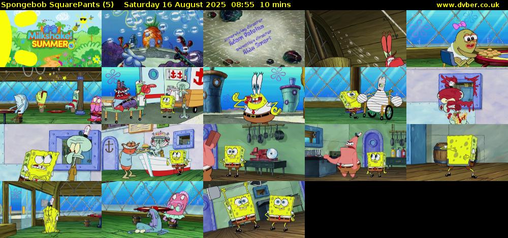 Spongebob SquarePants (5) Saturday 16 August 2025 08:55 - 09:05