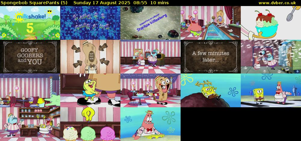 Spongebob SquarePants (5) Sunday 17 August 2025 08:55 - 09:05