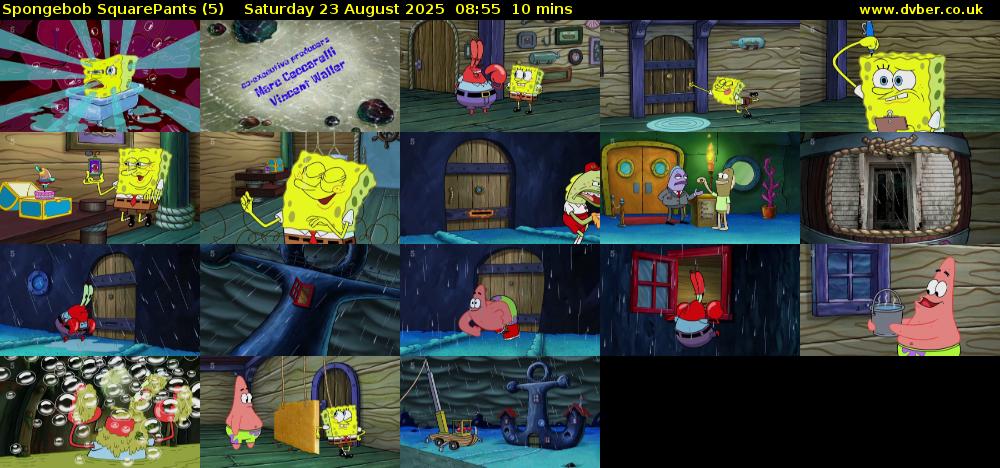 Spongebob SquarePants (5) Saturday 23 August 2025 08:55 - 09:05