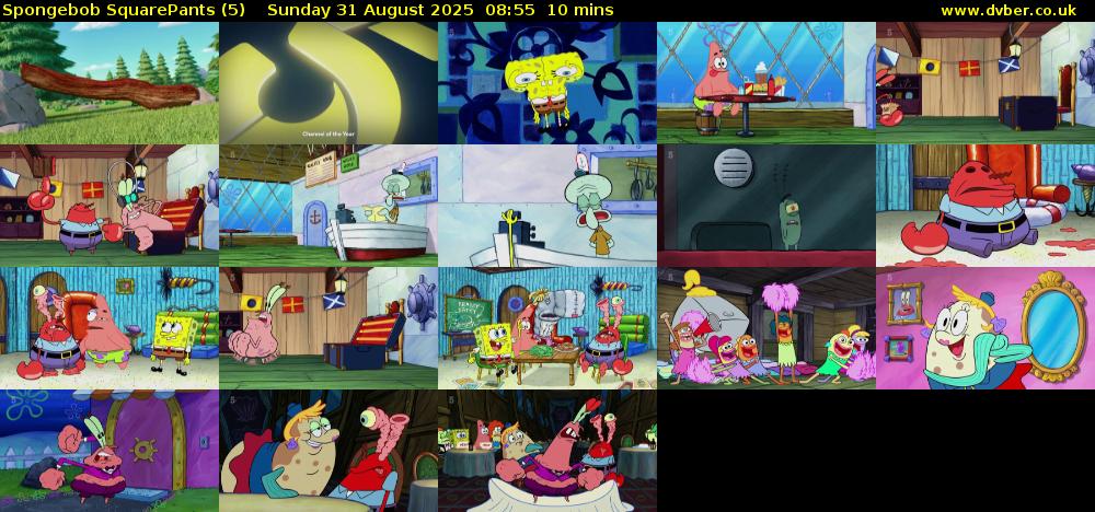 Spongebob SquarePants (5) Sunday 31 August 2025 08:55 - 09:05