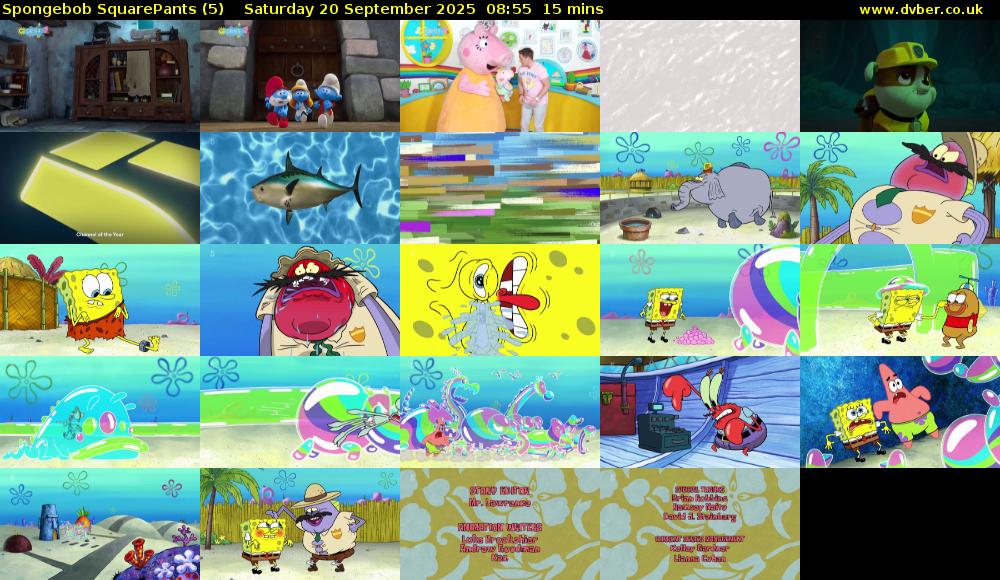 Spongebob SquarePants (5) Saturday 20 September 2025 08:55 - 09:10