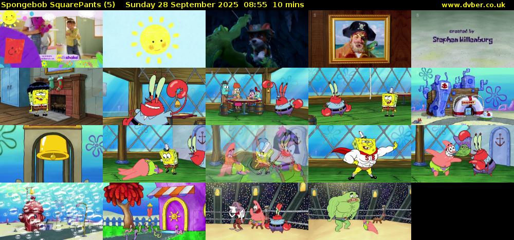 Spongebob SquarePants (5) Sunday 28 September 2025 08:55 - 09:05