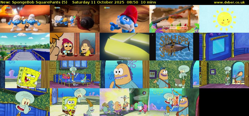 Spongebob SquarePants (5) Saturday 11 October 2025 08:50 - 09:00