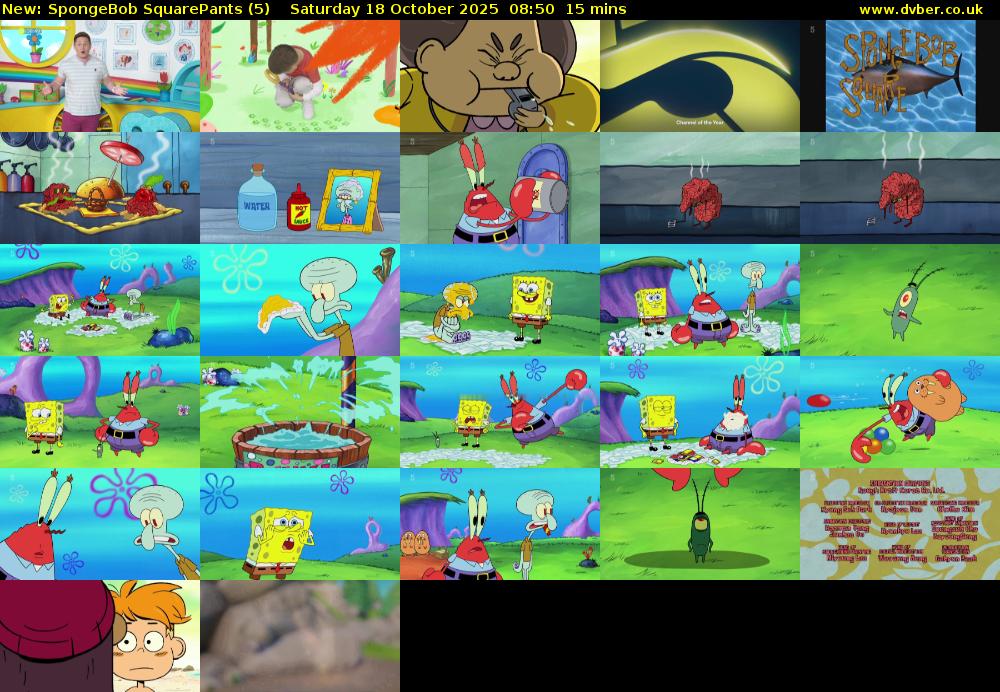 Spongebob SquarePants (5) Saturday 18 October 2025 08:50 - 09:05