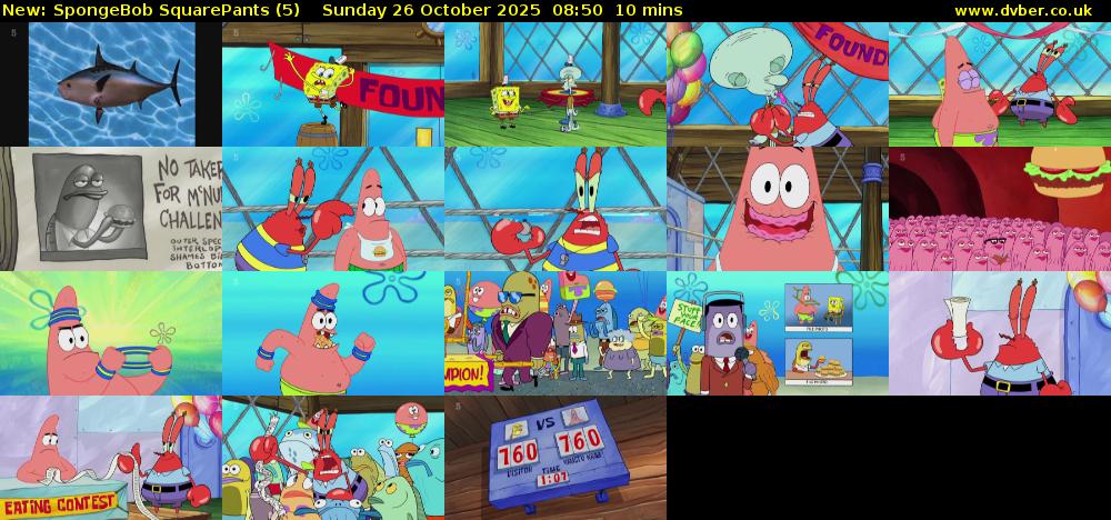 Spongebob SquarePants (5) Sunday 26 October 2025 08:50 - 09:00