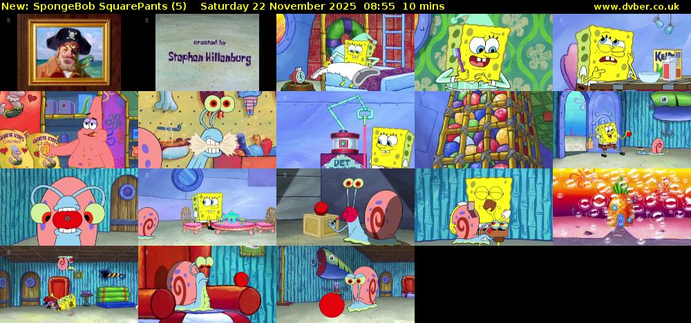 Spongebob SquarePants (5) Saturday 22 November 2025 08:55 - 09:05