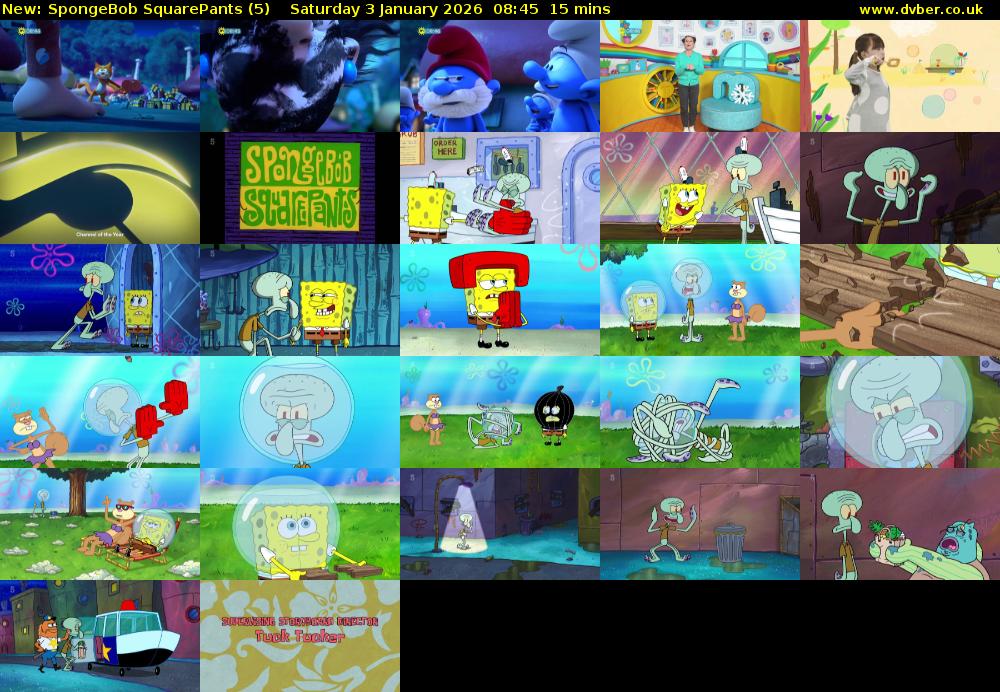 Spongebob SquarePants (5) Saturday 3 January 2026 08:45 - 09:00