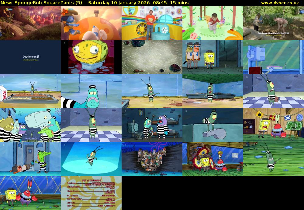 Spongebob SquarePants (5) Saturday 10 January 2026 08:45 - 09:00