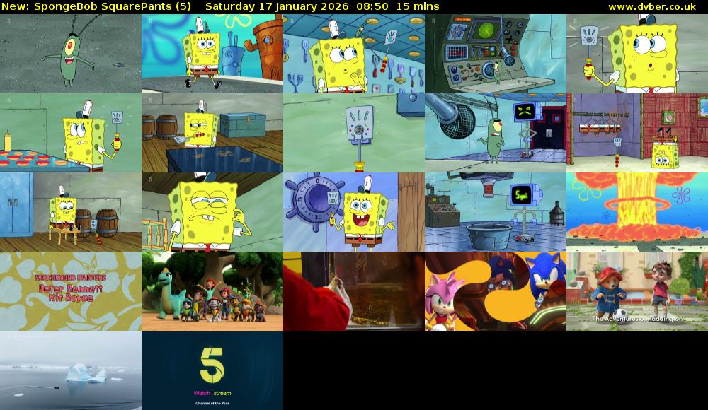 Spongebob SquarePants (5) Saturday 17 January 2026 08:50 - 09:05