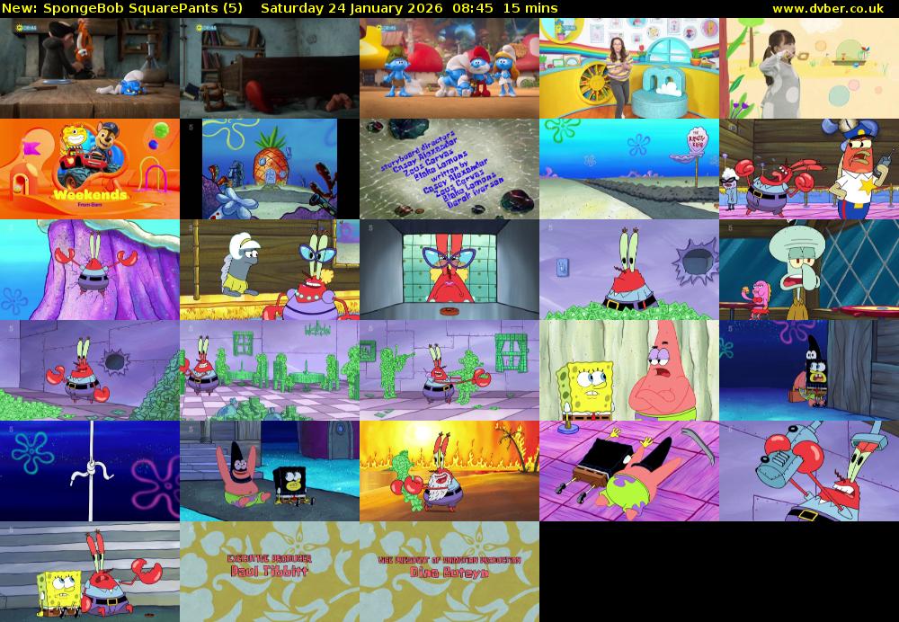 Spongebob SquarePants (5) Saturday 24 January 2026 08:45 - 09:00