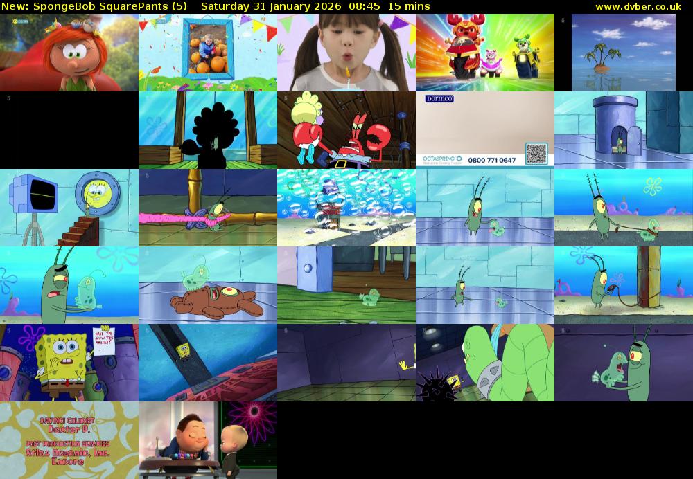 Spongebob SquarePants (5) Saturday 31 January 2026 08:45 - 09:00