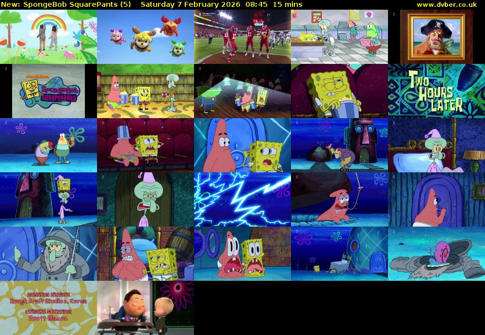 Spongebob SquarePants (5) Saturday 7 February 2026 08:45 - 09:00