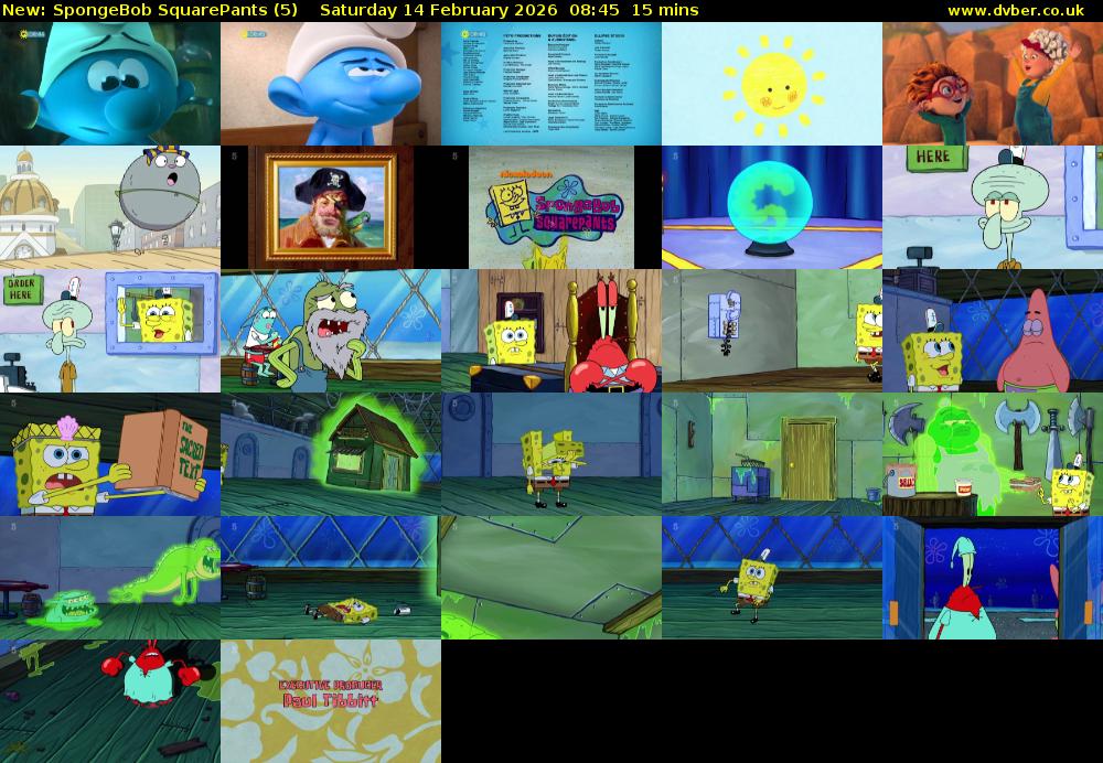 Spongebob SquarePants (5) Saturday 14 February 2026 08:45 - 09:00