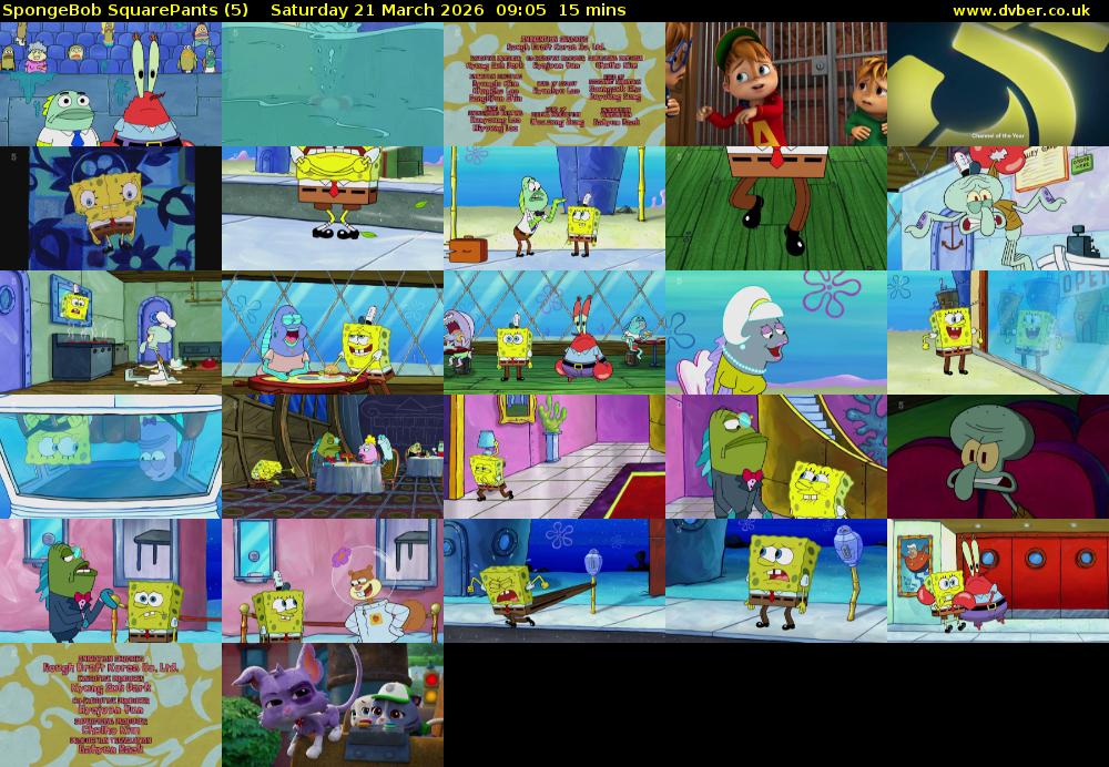 Spongebob SquarePants (5) Saturday 21 March 2026 09:05 - 09:20