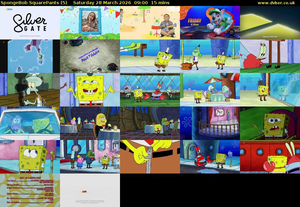 Spongebob SquarePants (5) Saturday 28 March 2026 09:00 - 09:15