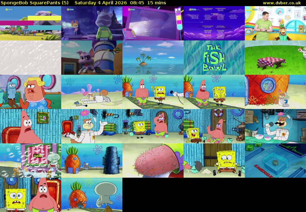 Spongebob SquarePants (5) Saturday 4 April 2026 08:45 - 09:00