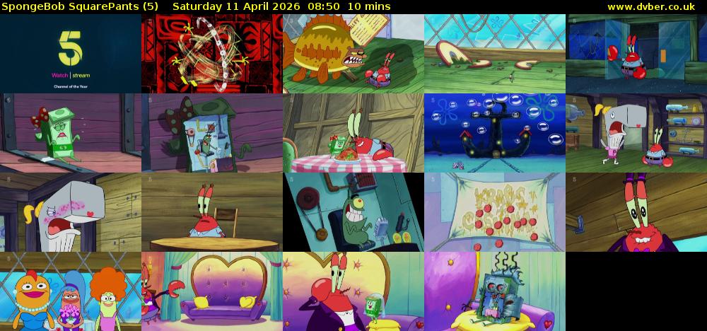 Spongebob SquarePants (5) Saturday 11 April 2026 08:50 - 09:00