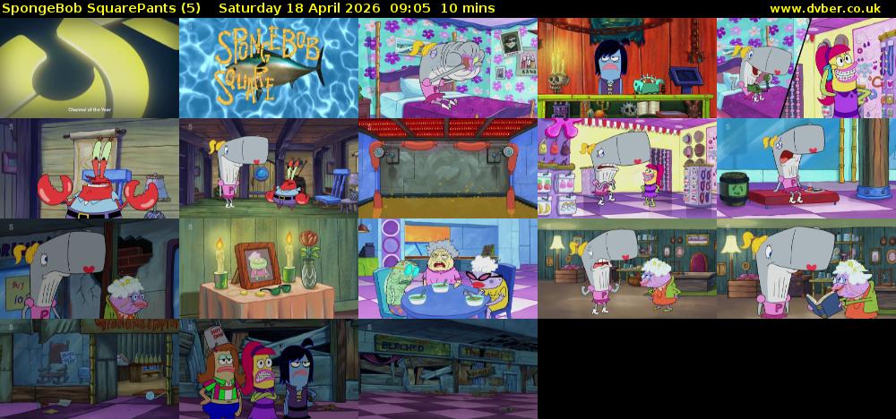 Spongebob SquarePants (5) Saturday 18 April 2026 09:05 - 09:15