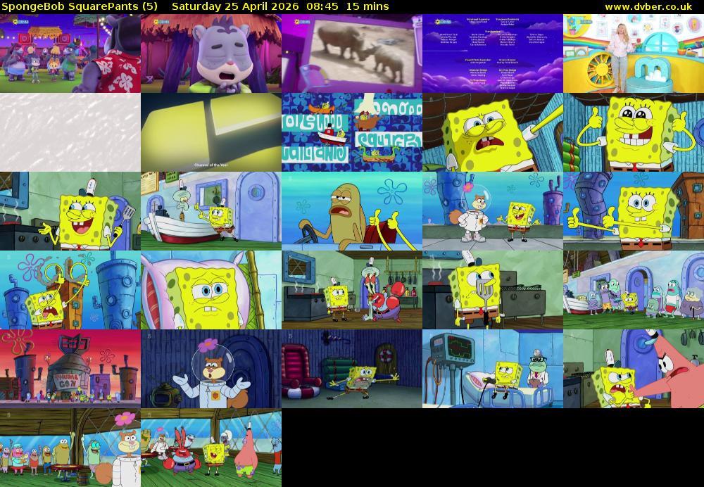 Spongebob SquarePants (5) Saturday 25 April 2026 08:45 - 09:00