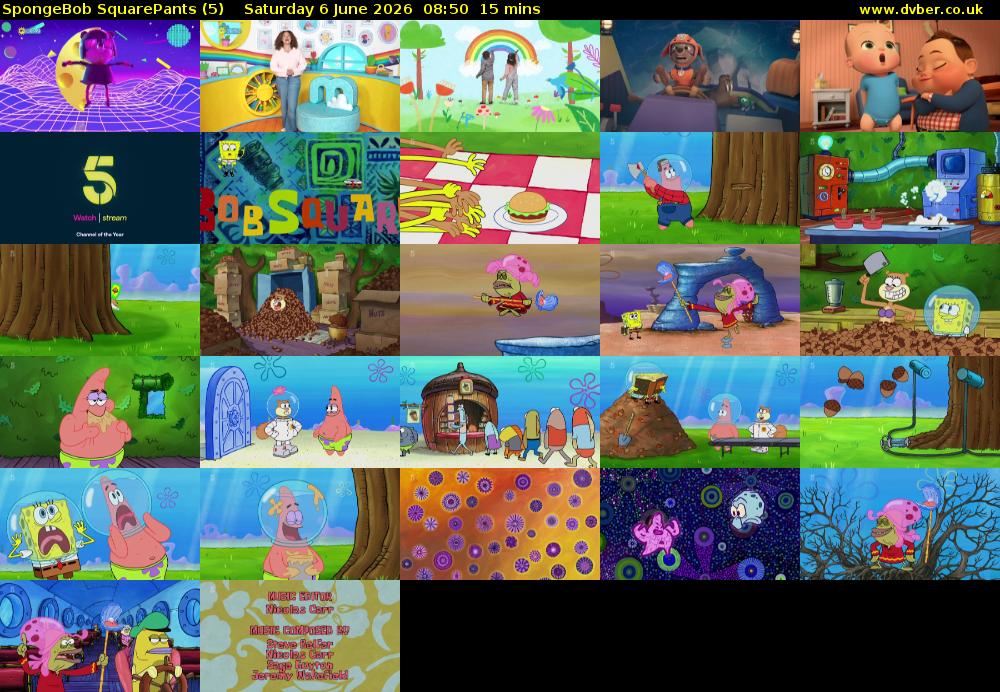 Spongebob SquarePants (5) Saturday 6 June 2026 08:50 - 09:05