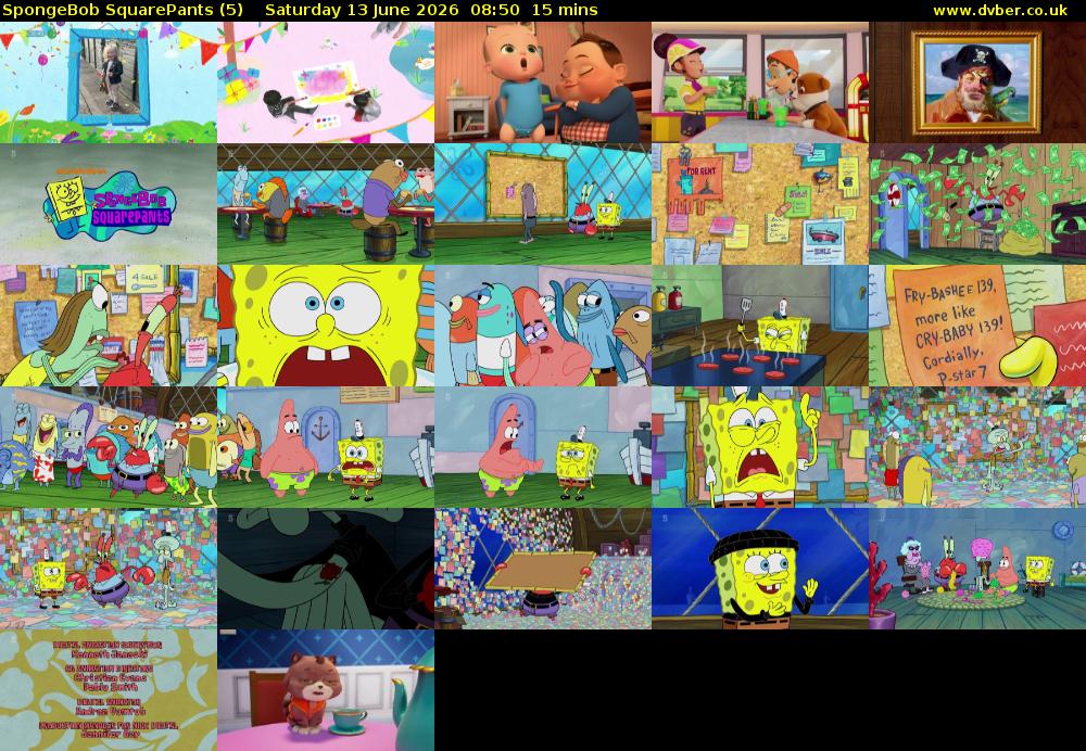 Spongebob SquarePants (5) Saturday 13 June 2026 08:50 - 09:05