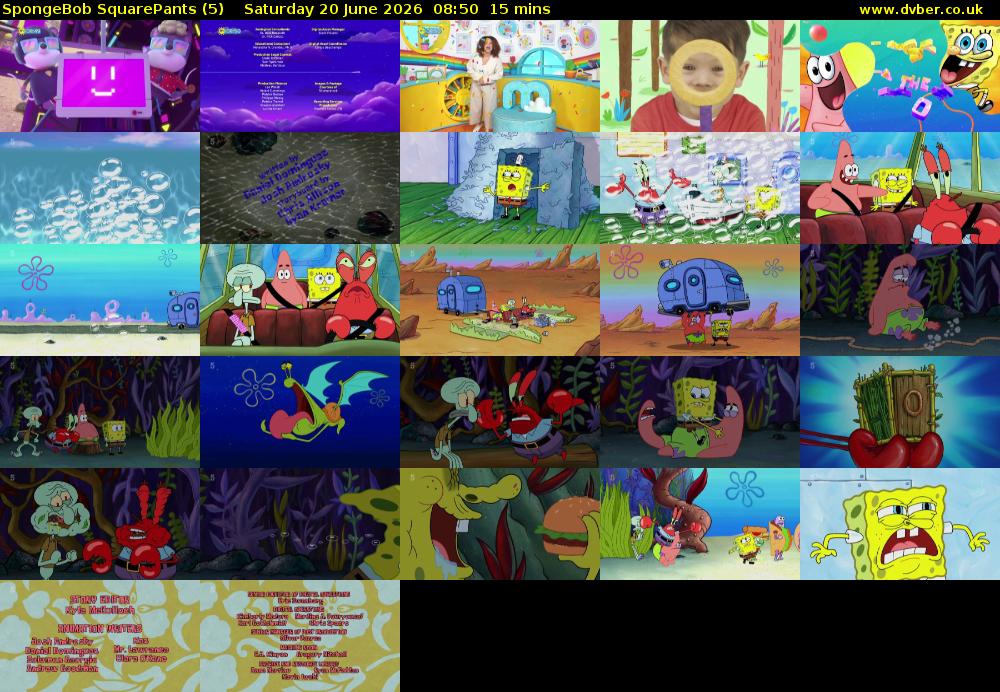 Spongebob SquarePants (5) Saturday 20 June 2026 08:50 - 09:05