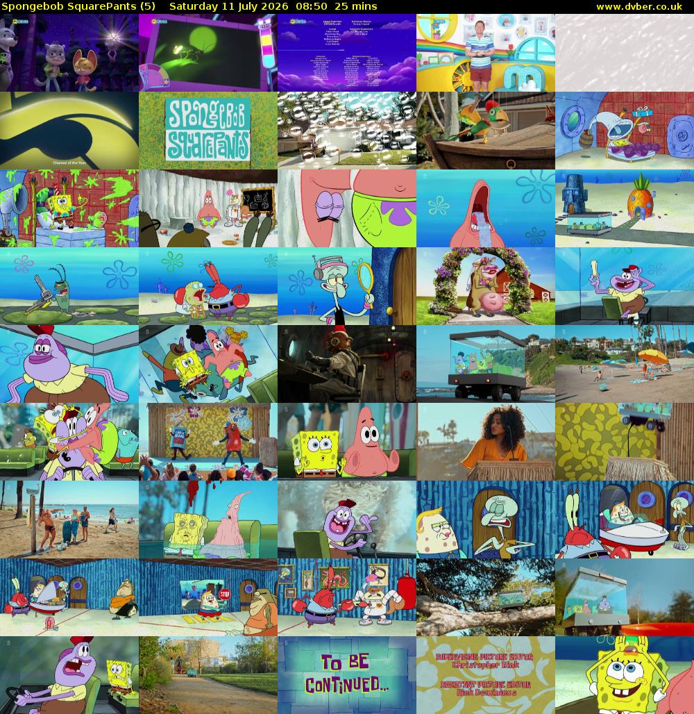 Spongebob SquarePants (5) Saturday 11 July 2026 08:50 - 09:15