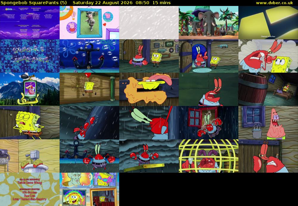 Spongebob SquarePants (5) Saturday 22 August 2026 08:50 - 09:05