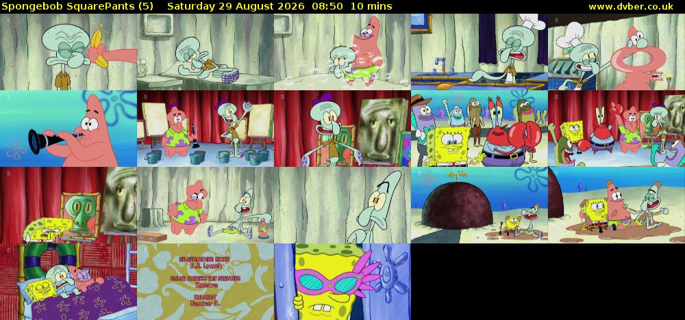 Spongebob SquarePants (5) Saturday 29 August 2026 08:50 - 09:00