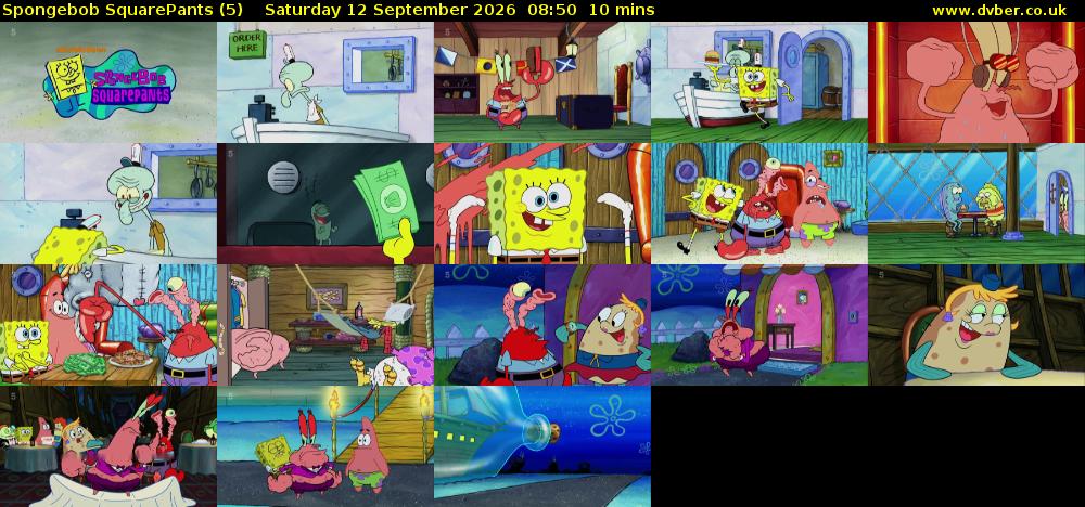 Spongebob SquarePants (5) Saturday 12 September 2026 08:50 - 09:00