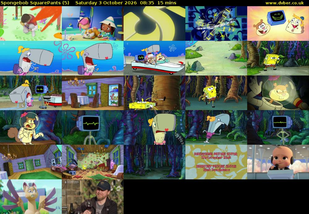 Spongebob SquarePants (5) Saturday 3 October 2026 08:35 - 08:50