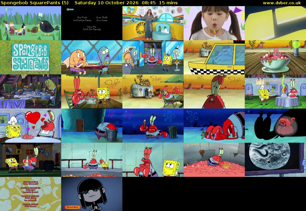 Spongebob SquarePants (5) Saturday 10 October 2026 08:45 - 09:00