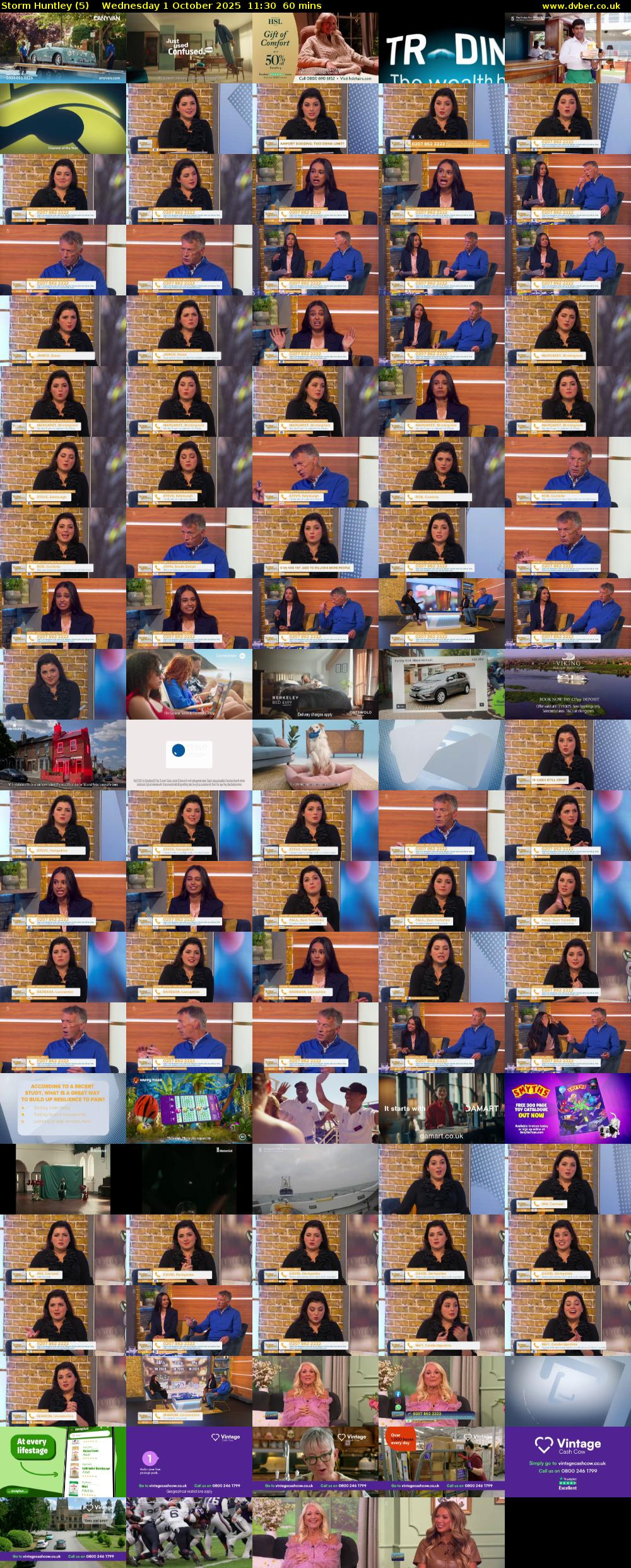 Storm Huntley (5) Wednesday 1 October 2025 11:30 - 12:30